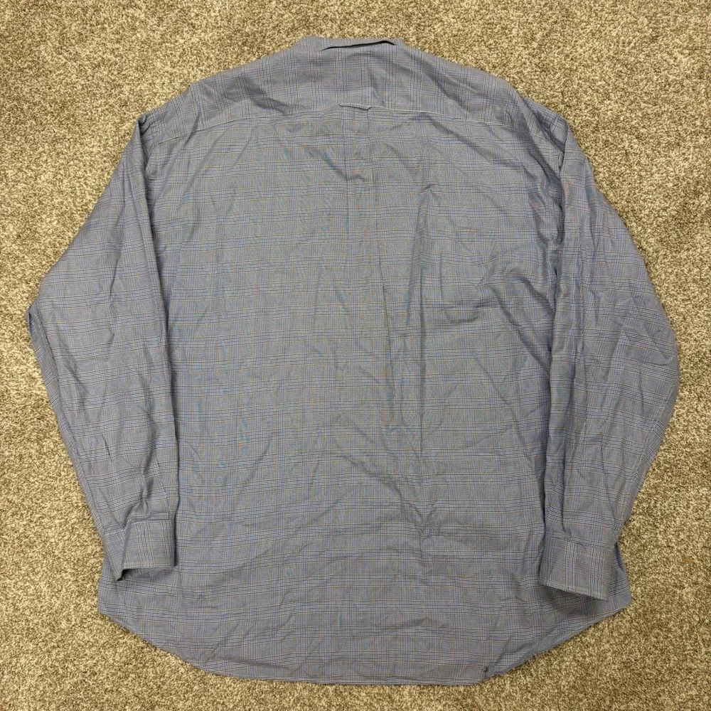 Vintage Faconnable Button Down Shirt Mens XL Glen Plaid Long Sleeve USA Made